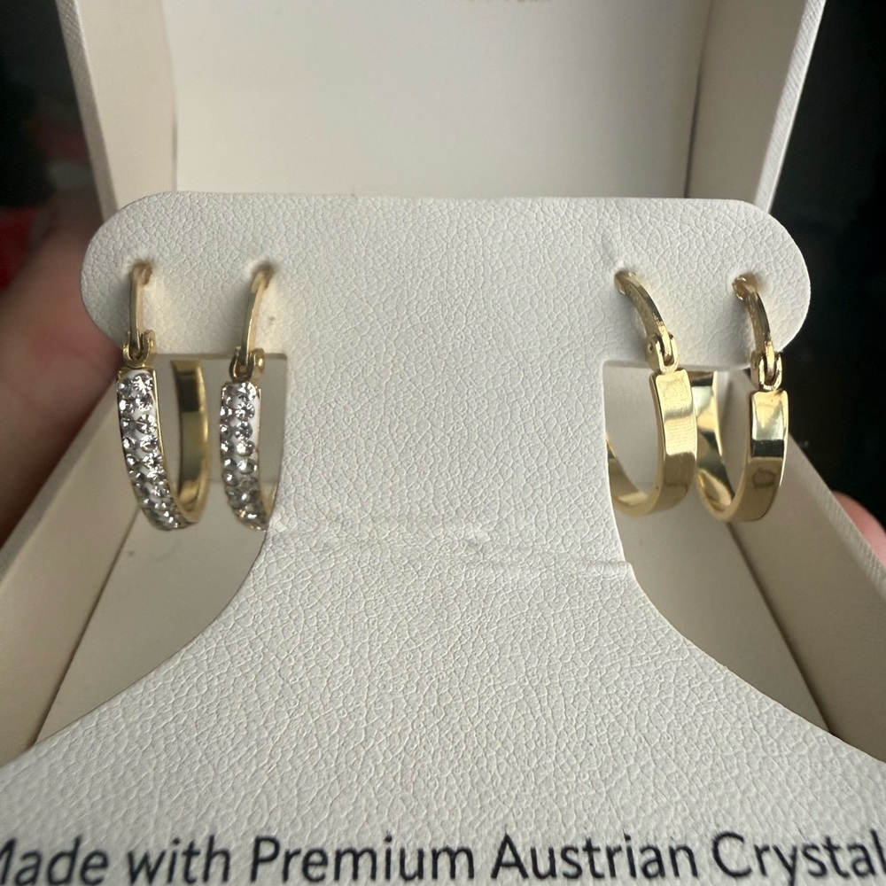 Elegant Gold and Silver Hoop Earrings Set